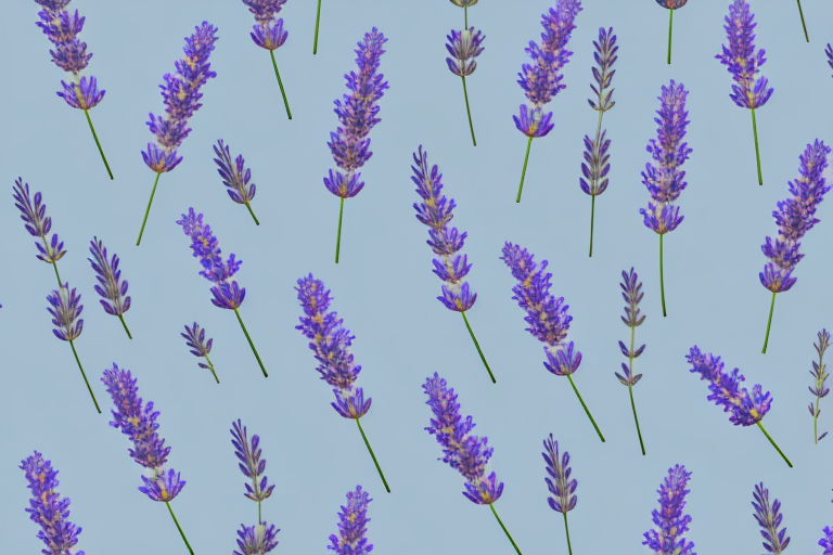 A lavender plant with its flowers and leaves