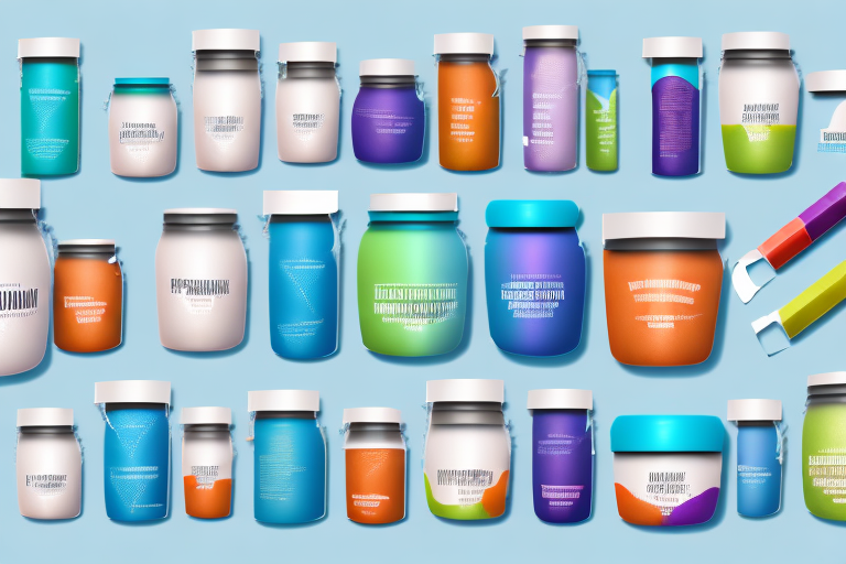 A selection of protein powder containers
