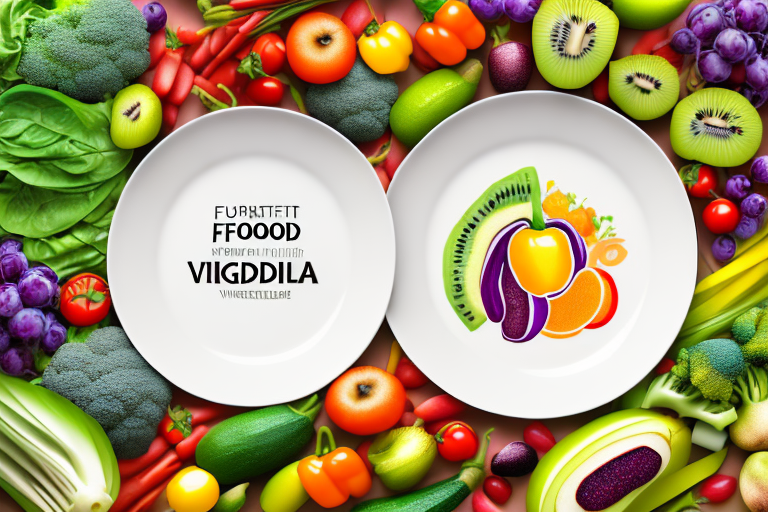 A plate of food with a variety of colorful vegetables and fruits to represent a candida diet