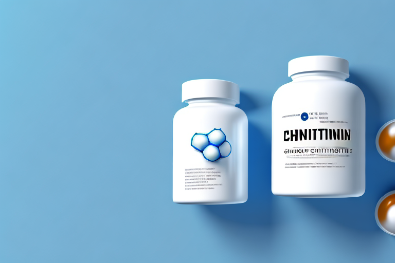 A bottle of chondroitin supplement capsules