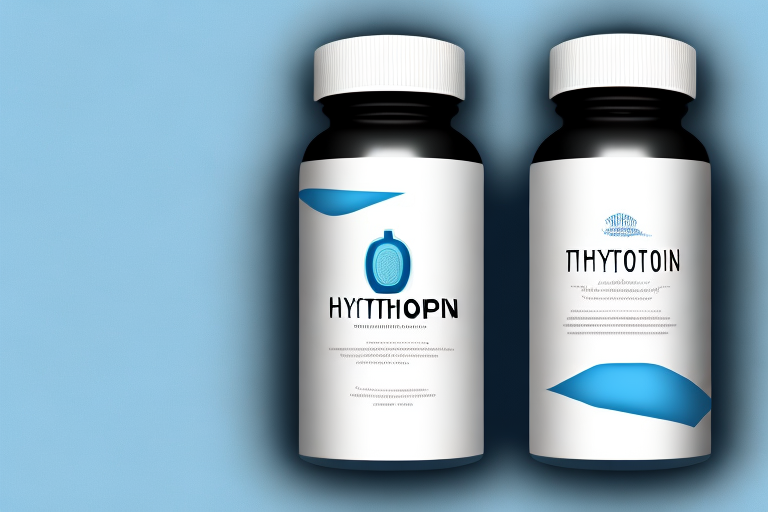 A bottle of 5-hydroxytryptophan supplement capsules