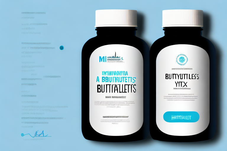 A bottle of hydroxymethylbutyrate supplements with a label showing the supplement's ingredients