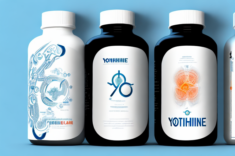 A bottle of yohimbine supplements with a detailed label