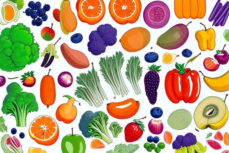 A colorful array of fruits and vegetables