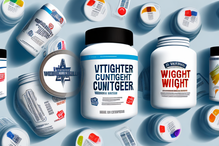 A variety of weight gainer supplement containers