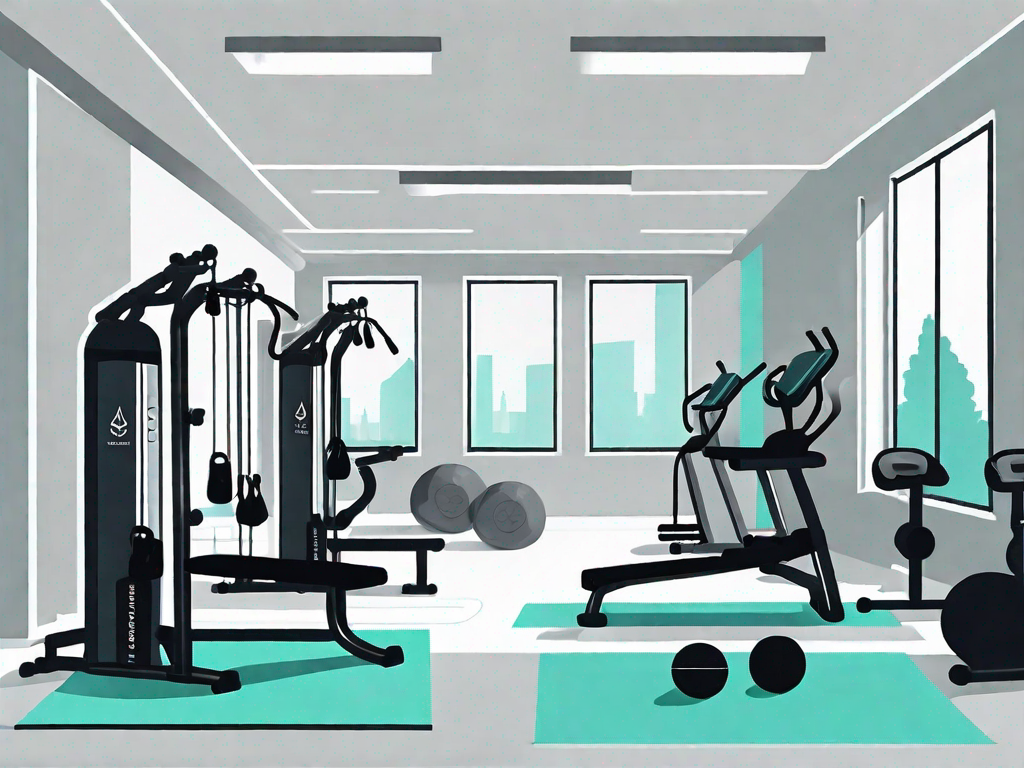 A gym setting with two workout stations side by side